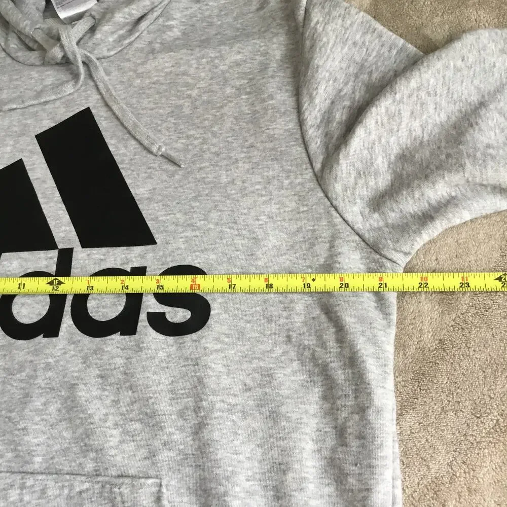 ADIDAS Hoodie Spell out Jumper Gray Sweatshirt Men's M